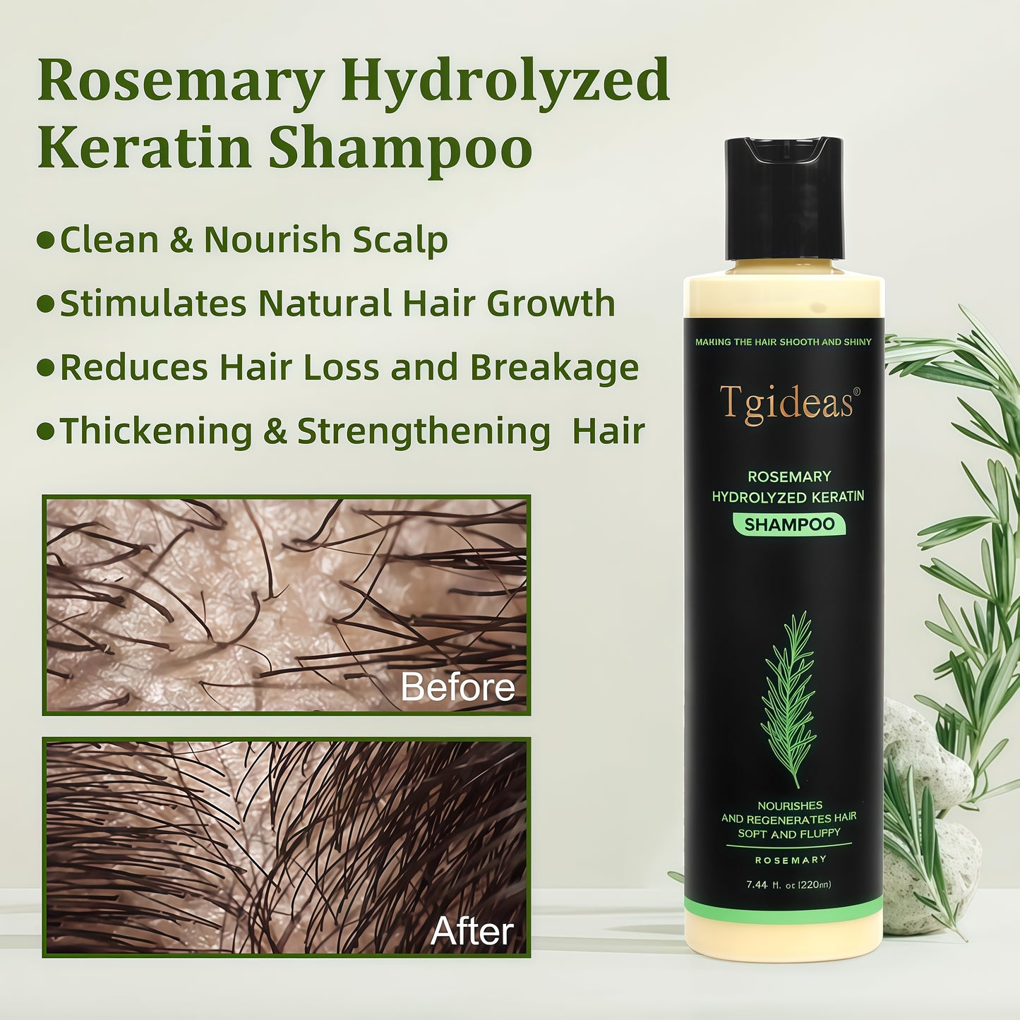 Tgideas Rosemary ShampooHairGrowth & Anti-Dandruff